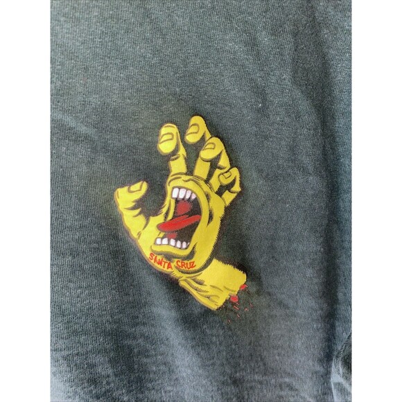 Santa Cruz SCREAMING HAND Skateboard Shirt FOREST GREEN NEON Hand Logo Men Tee - Picture 4 of 5